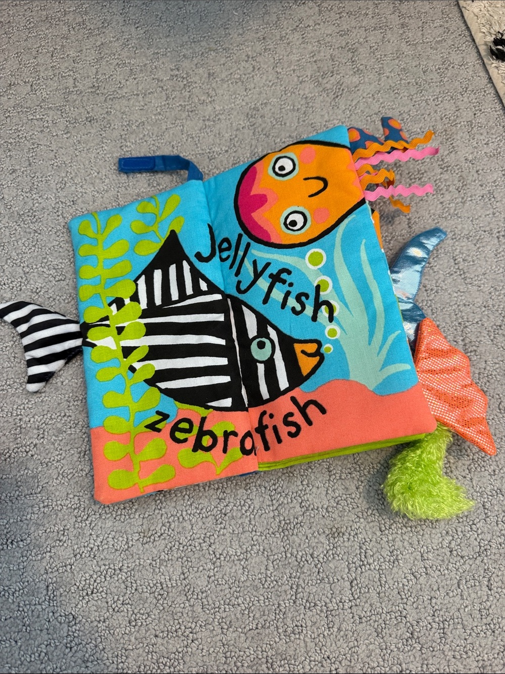 Jellycat Sea Tails Bright Multicolor Baby Soft Activity Book - Picture 3 of 7